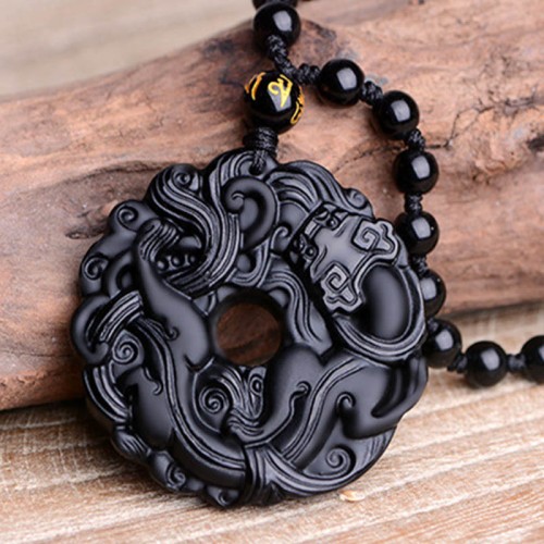 Black Obsidian Peace Pixiu Purification Pendant Black Obsidian Peace Pixiu Purification Pendant