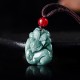 Green Jade Nine-Tailed Fox Prosperity Necklace