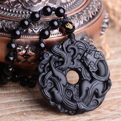 Black Obsidian Peace Pixiu Purification Pendant Black Obsidian Peace Pixiu Purification Pendant