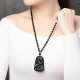 Black Obsidian Koi Fish Strength Beaded Necklace Black Obsidian Koi Fish Strength Beaded Necklace