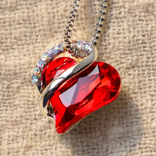 Love Heart Birthstone Healing Energy Necklace Love Heart Birthstone Healing Energy Necklace