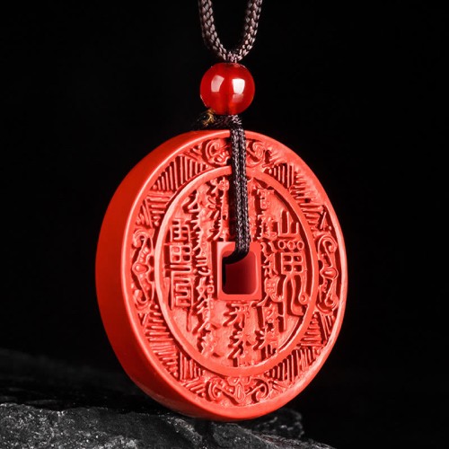 Cinnabar Mountain Ghost Bagua Blessing Necklace Pendant Cinnabar Mountain Ghost Bagua Blessing Necklace Pendant