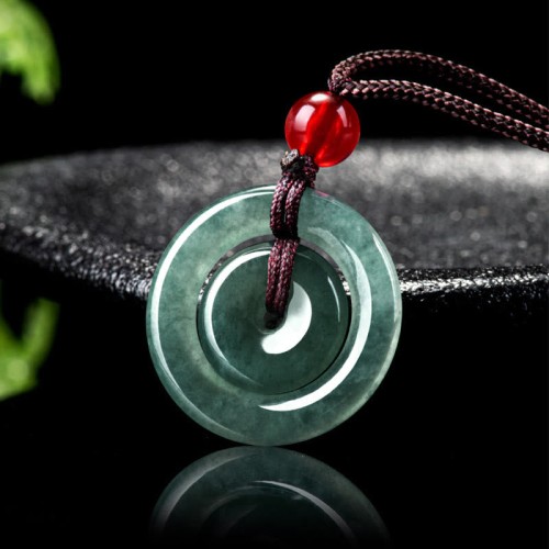 Green Jade Peace Buckle Abundance Necklace Green Jade Peace Buckle Abundance Necklace