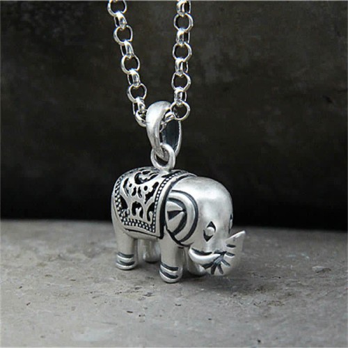 Sterling Silver Elephant Strength Necklace Pendant Sterling Silver Elephant Strength Necklace Pendant