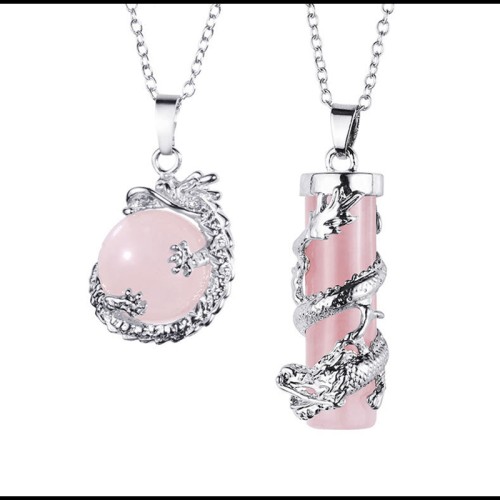 Dragon Wrapped Gemstone Couple Necklace Pendant Dragon Wrapped Gemstone Couple Necklace Pendant