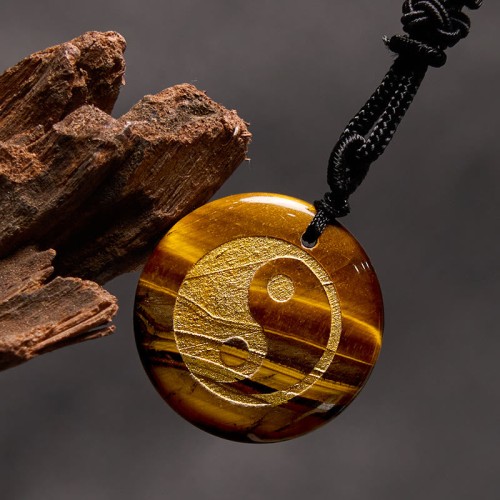 Amethyst Tiger Eye Green Aventurine Yin Yang Necklace Amethyst Tiger Eye Green Aventurine Yin Yang Necklace