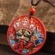 Zakiram Goddess Wealth Painted Cinnabar Necklace Pendant Zakiram Goddess Wealth Painted Cinnabar Necklace Pendant