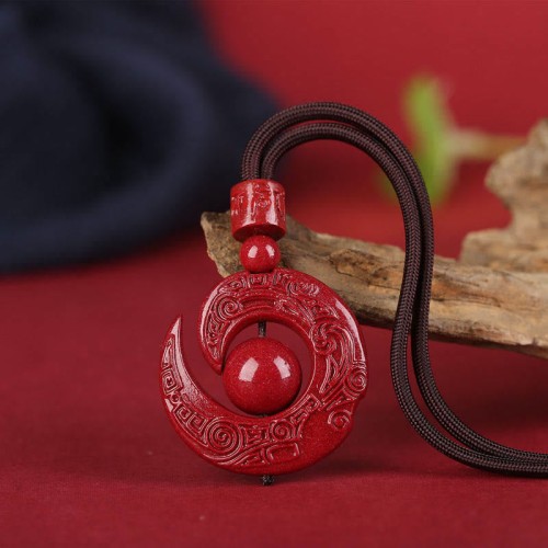 Natural Cinnabar Luck Concentration Necklace Natural Cinnabar Luck Concentration Necklace