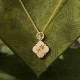 925 Silver Hetian Jade Orchid Clover Luck Necklace Set 925 Silver Hetian Jade Orchid Clover Luck Necklace Set