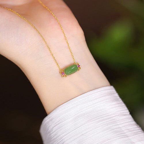 925 Sterling Silver Hetian Jade Cyan Jade Laughing Buddha Necklace Pendant 925 Sterling Silver Hetian Jade Cyan Jade Laughing Buddha Necklace Pendant