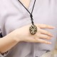 Natural Fluorite Gold Sheen Obsidian Fox Pendant Necklace