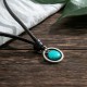 Round Turquoise Stone Protection Necklace Pendant Round Turquoise Stone Protection Necklace Pendant