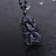 Black Obsidian Koi Fish Strength Beaded Necklace Black Obsidian Koi Fish Strength Beaded Necklace