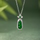 Sterling Silver Cyan Jade Pea Luck Healing Necklace Sterling Silver Cyan Jade Pea Luck Healing Necklace