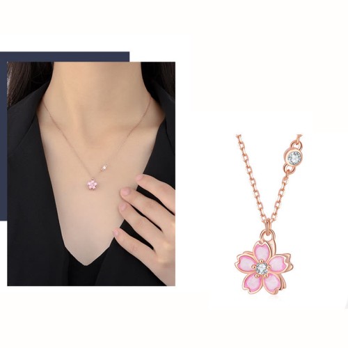 Cherry Blossom Rotatable Protection Necklace Pendant Cherry Blossom Rotatable Protection Necklace Pendant