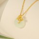 Sterling Silver Hetian Jade Ginkgo Prosperity Necklace Sterling Silver Hetian Jade Ginkgo Prosperity Necklace