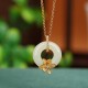 925 Silver Hetian Jade Peace Buckle Flower Necklace 925 Silver Hetian Jade Peace Buckle Flower Necklace