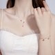 Sterling Silver Red Agate Tridacna Butterfly Clover Necklace
