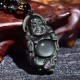 Rainbow Obsidian Laughing Buddha Inner Peace Necklace Rainbow Obsidian Laughing Buddha Inner Peace Necklace