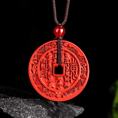 Cinnabar Mountain Ghost Bagua Blessing Necklace Pendant Cinnabar Mountain Ghost Bagua Blessing Necklace Pendant