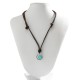 Round Turquoise Stone Protection Necklace Pendant Round Turquoise Stone Protection Necklace Pendant