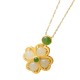 Four Leaf Clover Jade Prosperity Necklace Pendant
