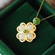 Four Leaf Clover Jade Prosperity Necklace Pendant
