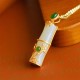 White Jade Cyan Jade Bamboo Protection Necklace White Jade Cyan Jade Bamboo Protection Necklace