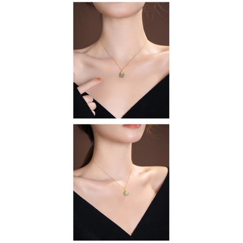 925 Sterling Silver Hetian Jade Cyan Jade Laughing Buddha Necklace Pendant 925 Sterling Silver Hetian Jade Cyan Jade Laughing Buddha Necklace Pendant