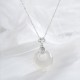 925 Sterling Silver White Agate Fu Character Necklace 925 Sterling Silver White Agate Fu Character Necklace