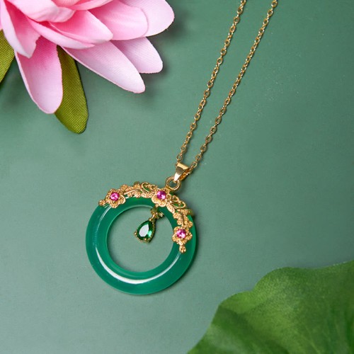Green Chalcedony Peace Strength Necklace Green Chalcedony Peace Strength Necklace