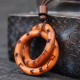 Lightning Struck Jujube Wood Yin Yang Taoist Necklace