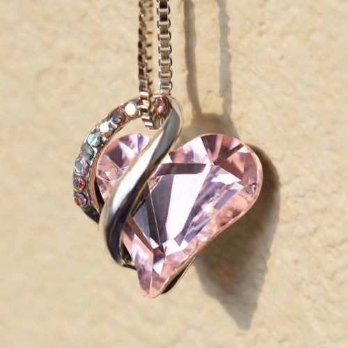 Love Heart Birthstone Healing Energy Necklace Love Heart Birthstone Healing Energy Necklace