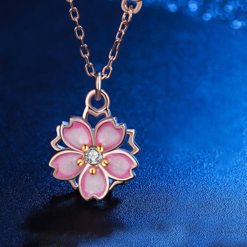 Cherry Blossom Rotatable Protection Necklace Pendant Cherry Blossom Rotatable Protection Necklace Pendant