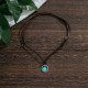 Round Turquoise Stone Protection Necklace Pendant Round Turquoise Stone Protection Necklace Pendant