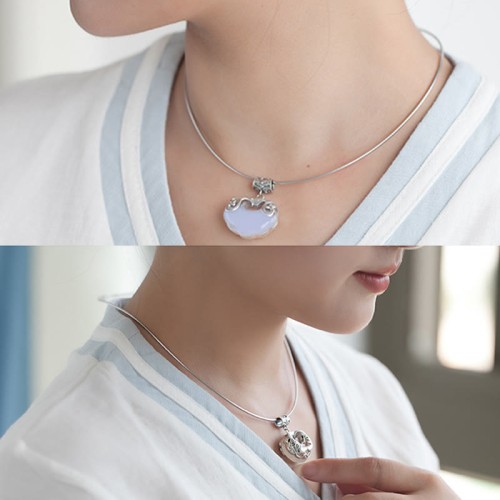 Silver Chalcedony Koi Fish Luck Pendant Silver Chalcedony Koi Fish Luck Pendant