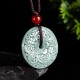Green Jade Carved Peace Buckle Abundance Pendant Green Jade Carved Peace Buckle Abundance Pendant