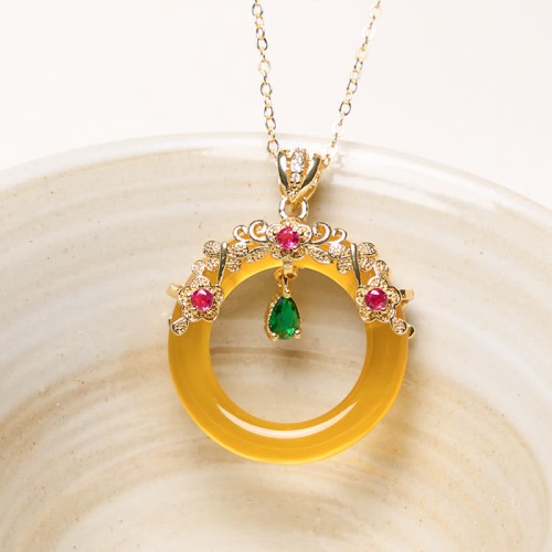 Green Chalcedony Peace Strength Necklace Green Chalcedony Peace Strength Necklace