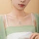 Sterling Silver Green Jade Gourd Butterfly Luck Necklace