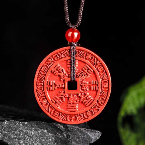 Cinnabar Mountain Ghost Bagua Blessing Necklace Pendant Cinnabar Mountain Ghost Bagua Blessing Necklace Pendant