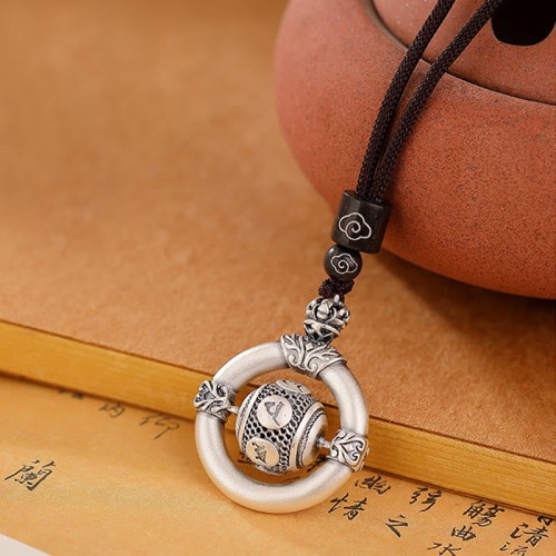 Sterling Silver Om Mani Padme Hum Wisdom Necklace Sterling Silver Om Mani Padme Hum Wisdom Necklace