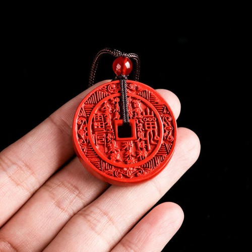 Cinnabar Mountain Ghost Bagua Blessing Necklace Pendant Cinnabar Mountain Ghost Bagua Blessing Necklace Pendant