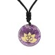 OM Lotus Symbol Amethyst Tiger Eye Healing Necklace OM Lotus Symbol Amethyst Tiger Eye Healing Necklace
