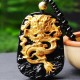 18K Gold-Plated Dragon Obsidian Lucky Necklace 18K Gold-Plated Dragon Obsidian Lucky Necklace