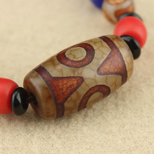 Tibetan Nine-Eye Dzi Bead Protection Necklace Tibetan Nine-Eye Dzi Bead Protection Necklace