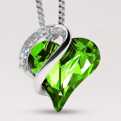 Love Heart Birthstone Healing Energy Necklace Love Heart Birthstone Healing Energy Necklace