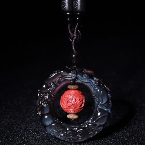 Feng Shui Rainbow Obsidian PiXiu Healing Necklace Feng Shui Rainbow Obsidian PiXiu Healing Necklace