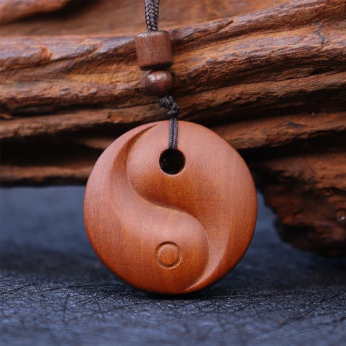 Lightning Struck Jujube Wood Yin Yang Protection Necklace Lightning Struck Jujube Wood Yin Yang Protection Necklace