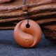 Lightning Struck Jujube Wood Yin Yang Protection Necklace Lightning Struck Jujube Wood Yin Yang Protection Necklace
