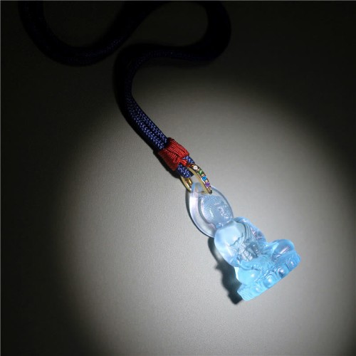 Blue Tathagata Buddha Liuli Crystal Amulet Necklace Blue Tathagata Buddha Liuli Crystal Amulet Necklace